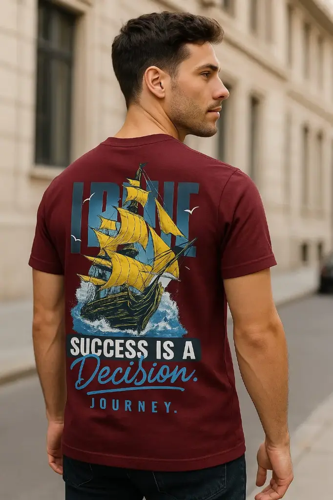 Men's Inspirational Graphic T-Shirt – “Success Is A Decision”